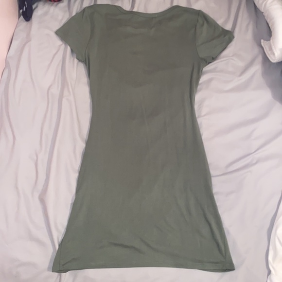 Olive Green Bodycon Dress - Picture 8 of 9